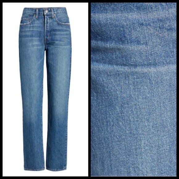 💕EDWIN💕 Cai High Waist Straight Leg Jeans Lumineer 100% Cotton Rigid 32 NWT - Picture 9 of 16